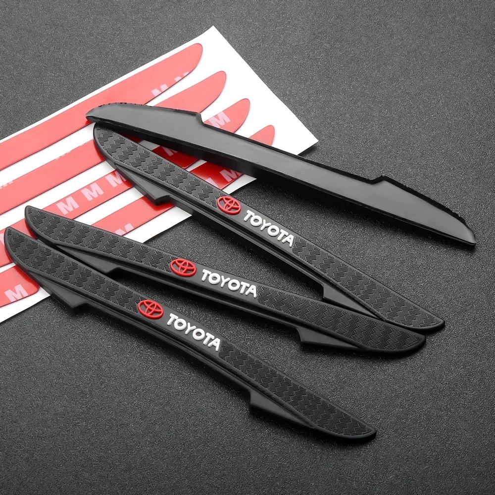 QDJ1  4Pcs Car Door Edge Anti-collision Strips Bumper Trim Sticker Accessories For Toyota Rav4 Corolla Chr Yaris Camry Cross Auris TRD