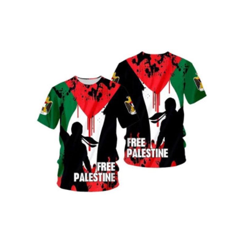 New Autumn Collection 3d Printed Palestinian Flag T-shirt Casual And Loose-fit