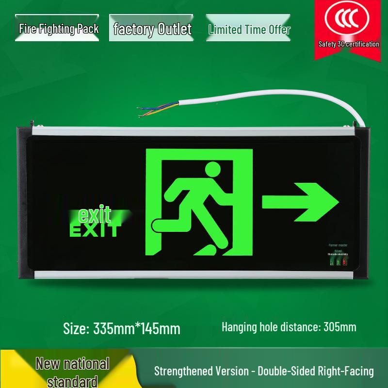LED Fire Emergency Exit Sign with Plug-In for Evacuation Routes