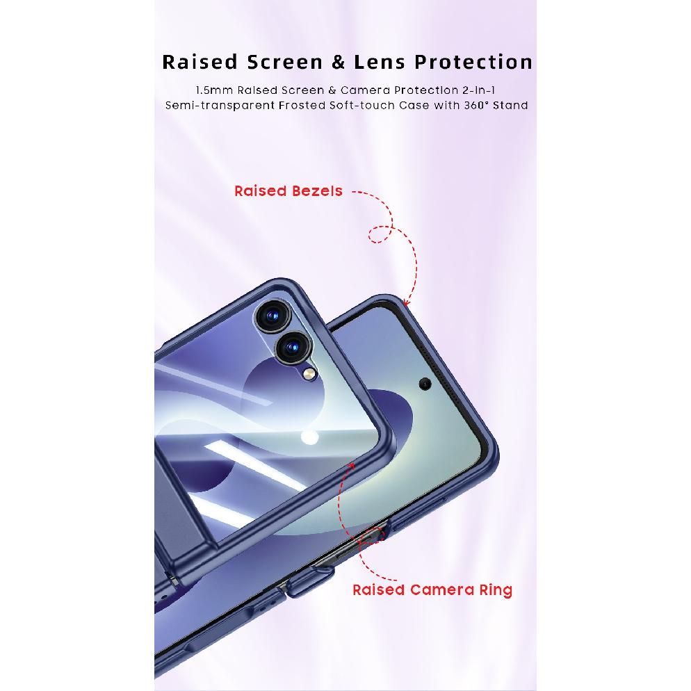 Suitable for Samsung ZFlip8 Magnetic Phone Case with Integrated Anti-peep Film, Matte Finish, Anti-drop, Foldable Protective Cover