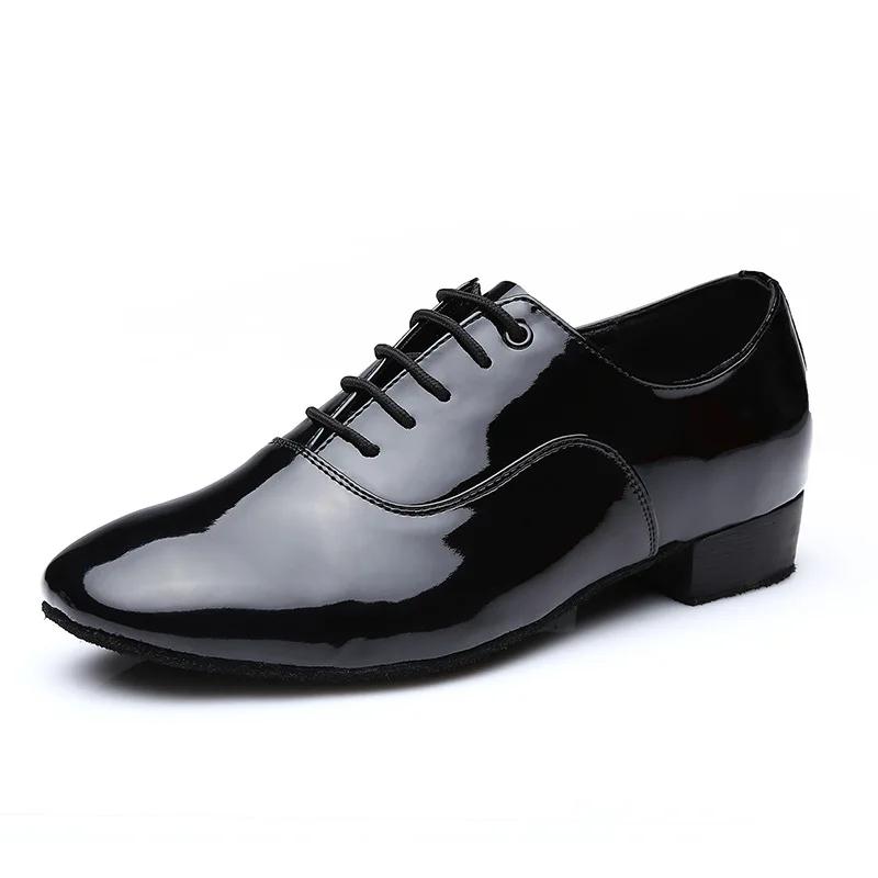 Męskie buty do tańca latynoskiego Salsa Tango Nowoczesne skórzane buty do tańca towarzyskiego Kwadratowy obcas 2,5 cm Dorośli Dzieci Chłopcy Party Buty do tańca Męskie