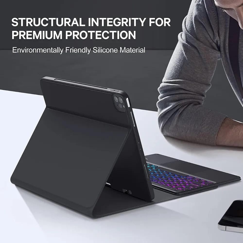 Backlit Bluetooth Keyboard Protective Case for Redmi Pad 2 Pro SE11 Xiaomi 8 Tablet - Spanish Layout