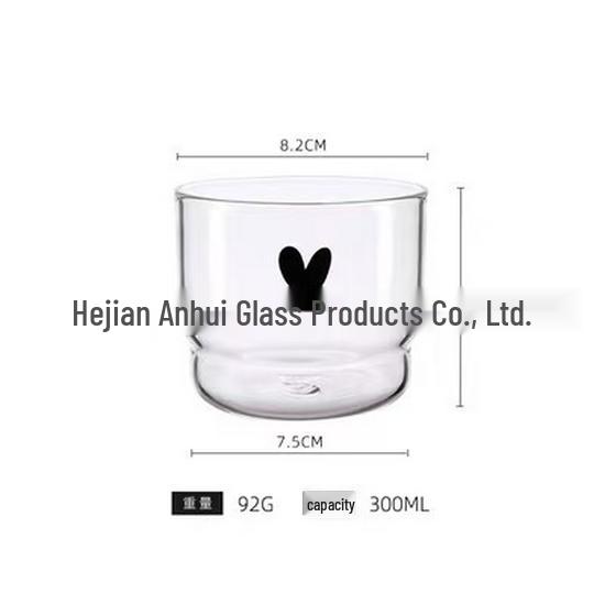 Large Capacity High Borosilicate Heat-Resistant Glass Coffee Cup with Straw 200-300ml