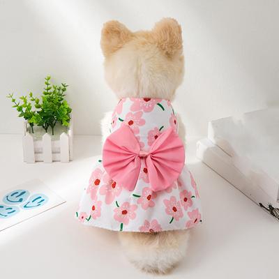 Spring Summer Autumn Dog Princess Dress Kitten Pet Skirt Cute Dog Dress Bow Lace Small Medium Puppy Poodle Chihuahua
