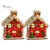 Resin Holiday Home Decor 2Pcs Christmas Train Music Box with Rotating Light, Snow Village Carousel Decorative Ornaments Ornament, Battery/USB Powered