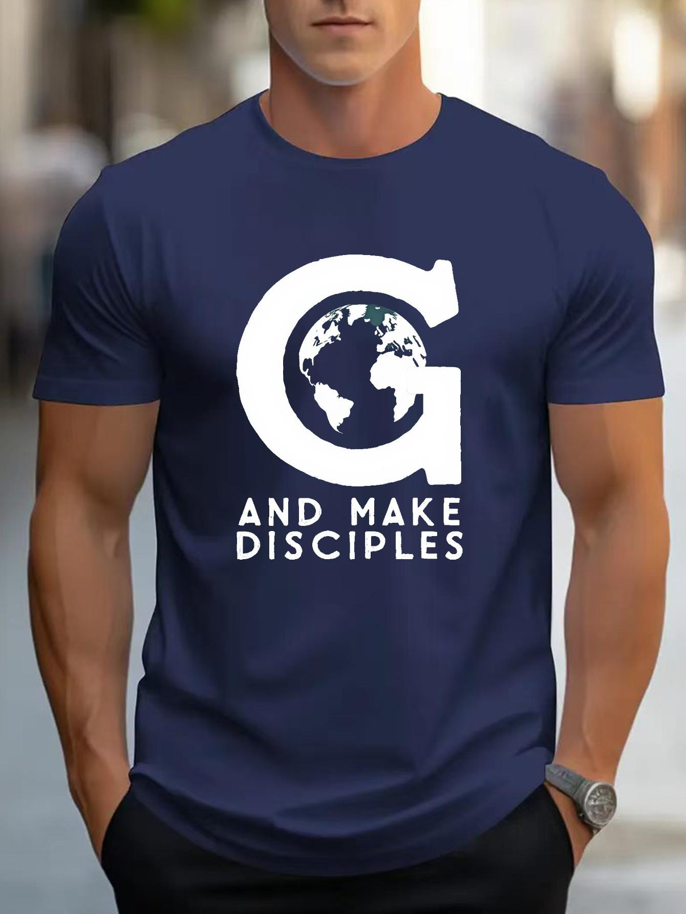 

Black T-shirt with Bold G & Earth Design - And Make Disciples Print XXXXL