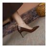 Spring and Summer New Brown Comfortable All-match High Heels Women's Stiletto Sexy Single Shoes Women