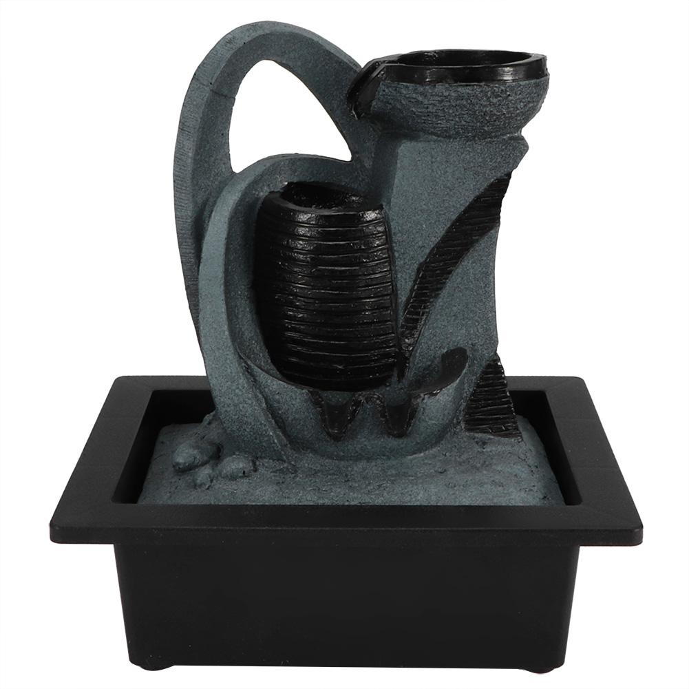 Indoor Tabletop Water Fountain Ornament with Water Pump LED Light for Home Office DecorationType