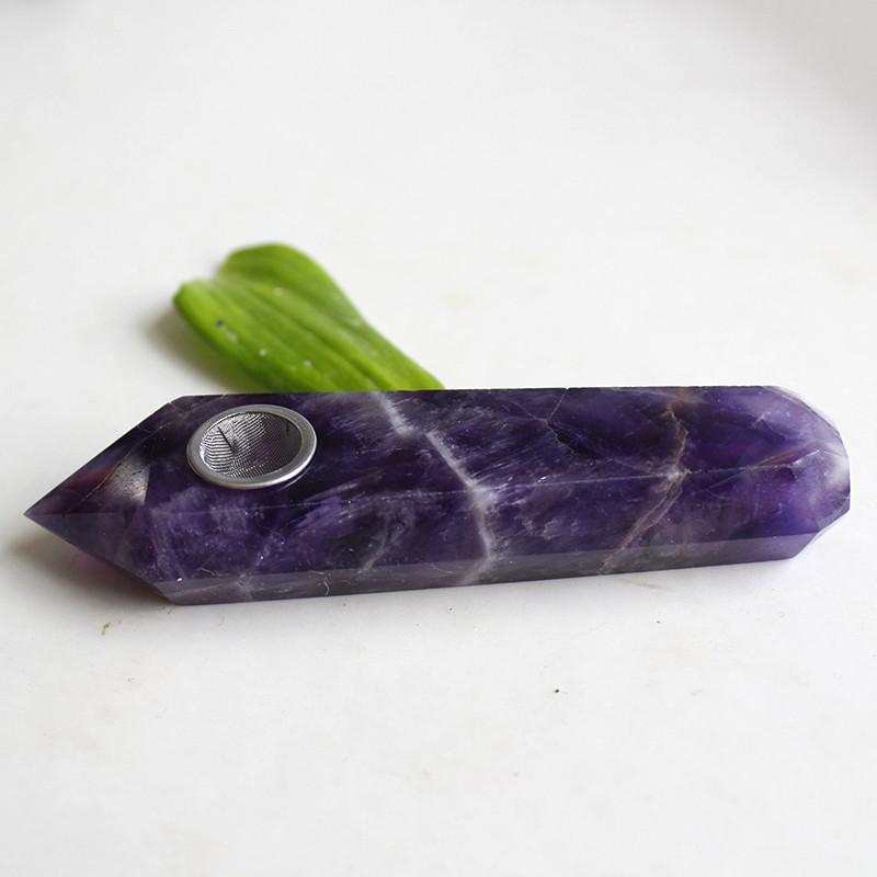 Natural Dreamy Amethyst Smoking Pipes Unique Quartz Crystal Point Obelisk Healing Wand