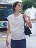 Asymmetric Draped Sleeveless Top Sw6Mb714_4Color