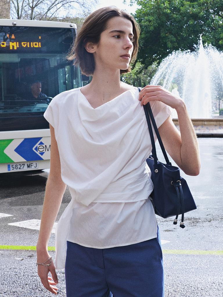 LOEUVRE Asymmetric Draped Sleeveless Top Sw6Mb714_4Color