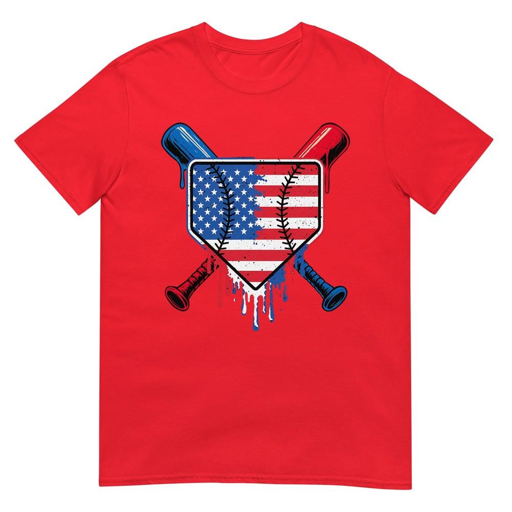 Baseball Drip Boys Ice Cream Patriotic American Flag TShirt S