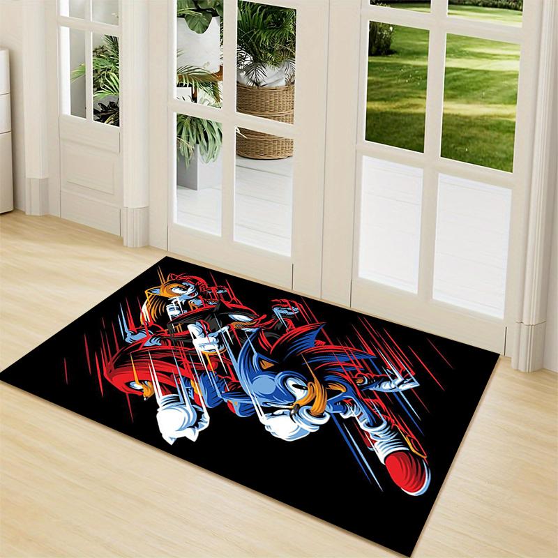 1Pc Sonic Adventure Team Sonic Carpet Rug Customizable Soft Washable Antislip Home Living Room Sofa Mats Personalized Rug 0917237