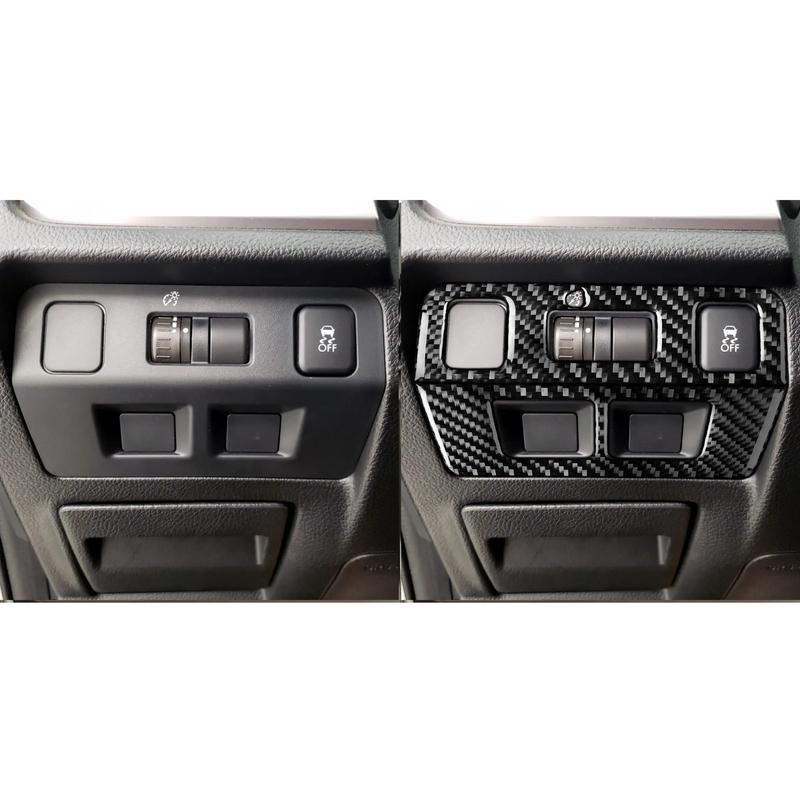 Real Carbon Fiber Car Accessories Headlight Switch Panel Cover Soft Sticker For Subaru Impreza 2012-2016 XV Crosstrek 2013-2017