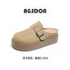 Augustus Deng Boken Half Slippers Women's 2025 New Summer Platform One-pedal Bag Head Slippers Wear Boken Shoes