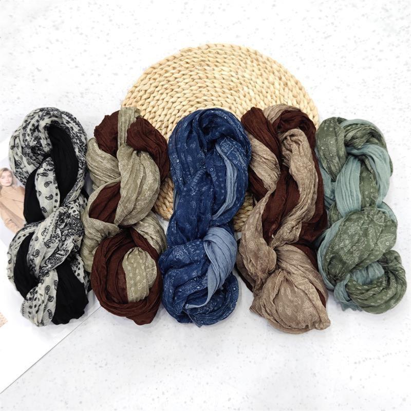 Eleganter gedrehter Plissee-Schal Polyester Mehrzweck Langer Schal für Frühling Herbst Tägliches Büro-Outfit All Matching Accessoire