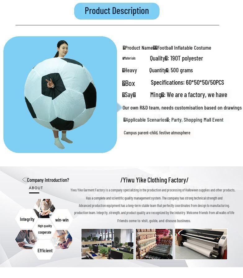 World Cup Football Inflatable Jersey Party Decoration