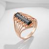 Long Square Black Natural Zircon Wedding Rings For Women Simple  Rose Gold Color High Quality Daily Fine Jewelry