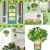 Shamrock Decoration For Patrick's Day Parties With Wooden Frame And Green Leaf Festival Spring Accessory