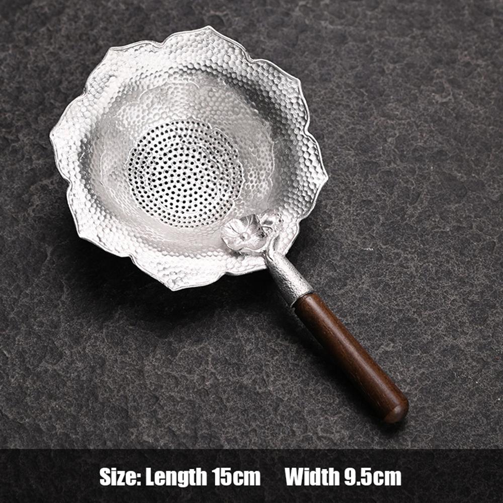 Creative Tea Drain Pure Tin Tea Set Gourd Filter Japanese Handmade Hammered Leaf Filter Kung Fu Tea Ceremony Gift for Friends