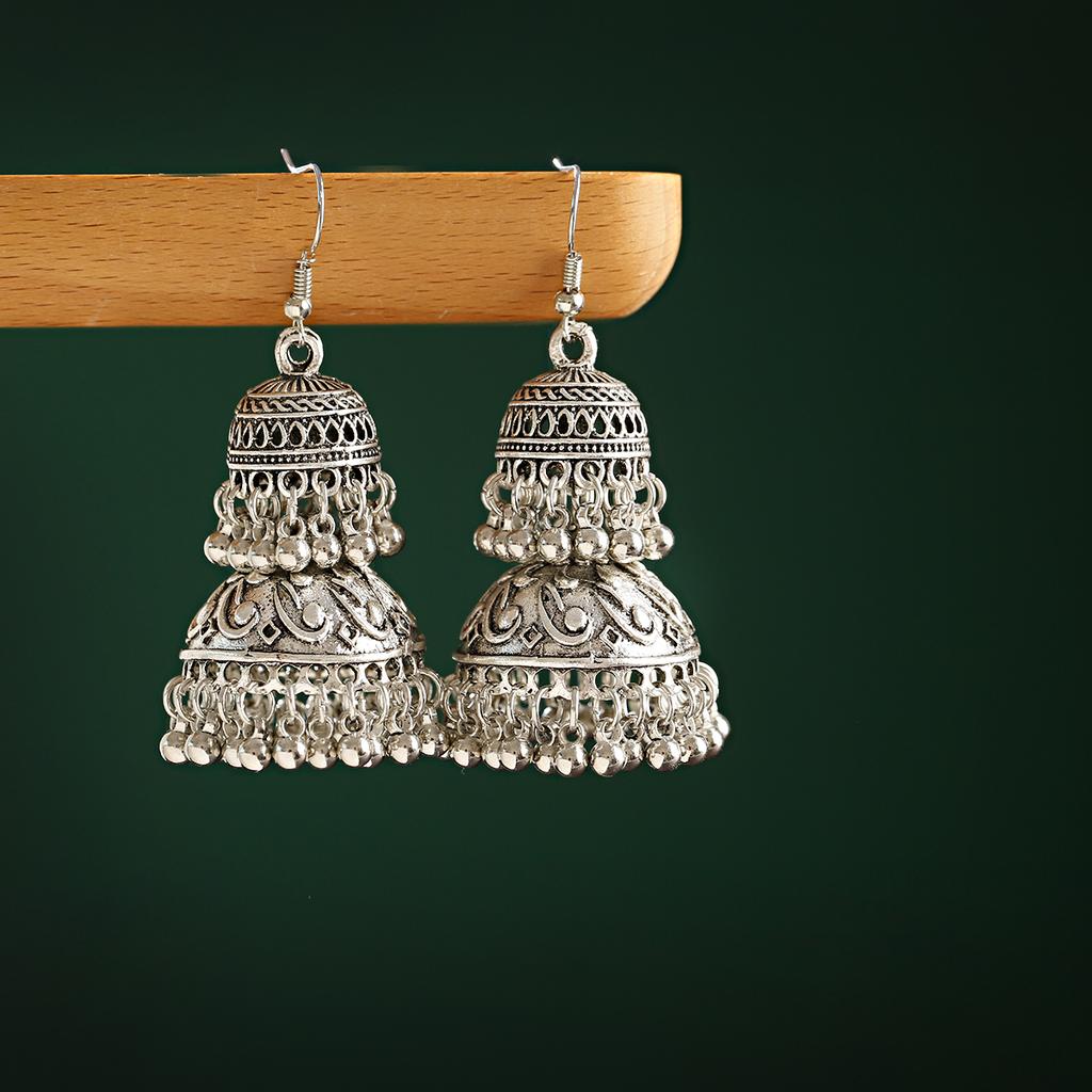 Indisk Jhumka Gypsy Zircon Boho Vintage Etnisk Dame Øredobber Hul Hengende Øredobber For Kvinner boucle d’oreille 2020