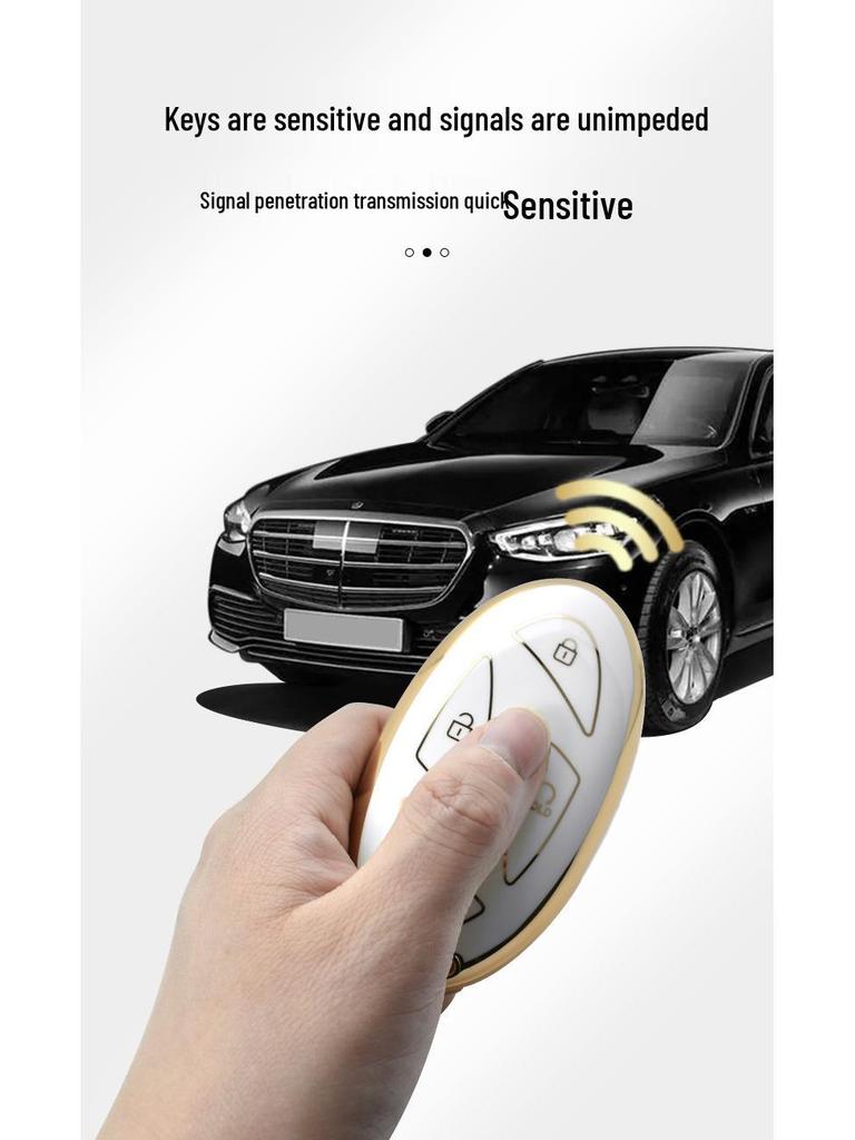 Hyundai Ioniq6 TPU Key Case - Modern Gold/Silver Edge, Fits 5/7 Button