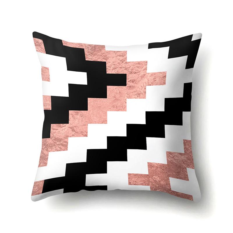 Polyester Pillow Case Automobile Decoration Home Printed Pillow Case Automobile Sofa Simple Waist Cushion Cover