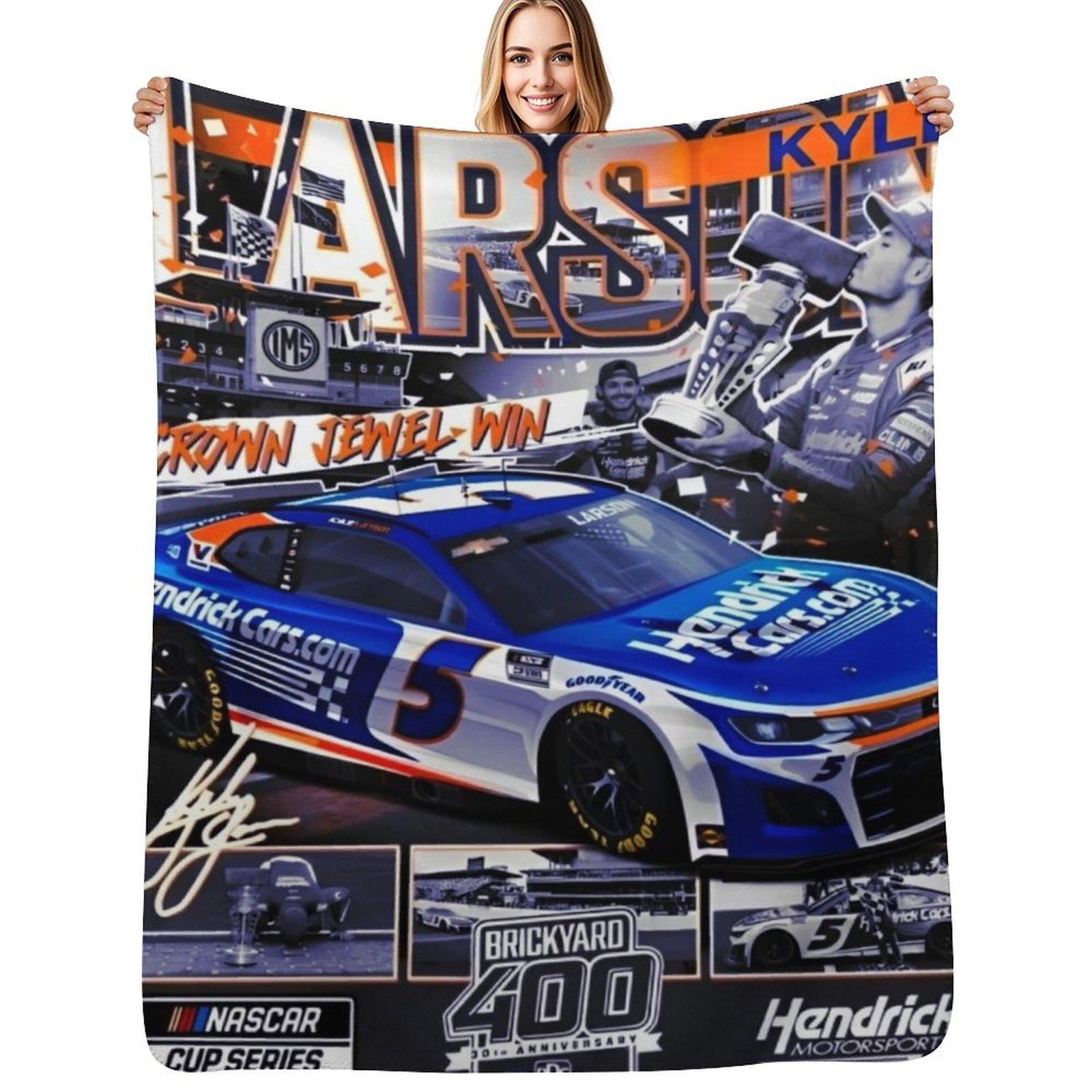 Kyle larson Throw Blanket Cozy Light Blanket for Travel Camping Picnic Size: 75*100cm, Weight: 230 GSM