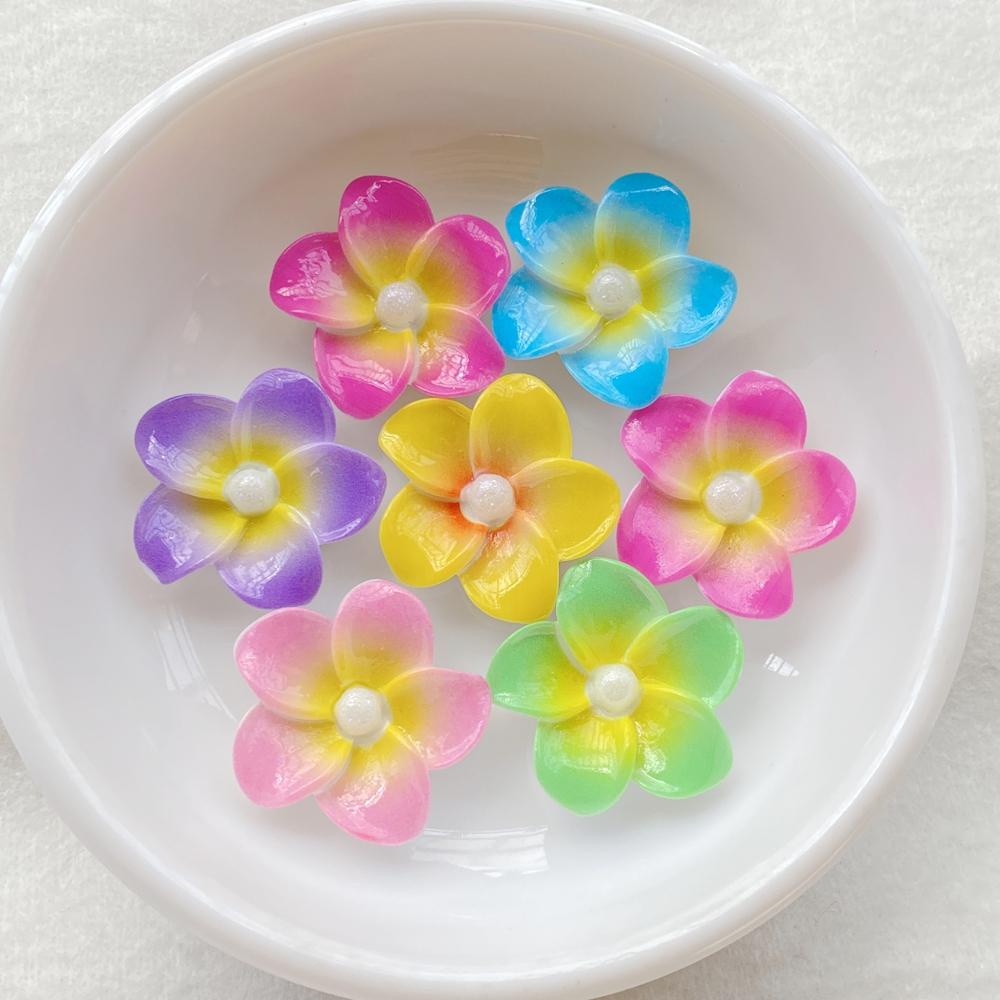 10Pcs New Cute Resin Cartoon Colorful Flowers Series Flat Back Scrapbooking DIY Jewelry Craft Decoration Accessories