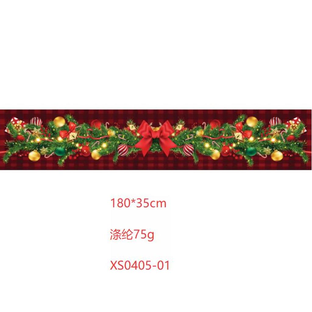 Polyester Weihnachts-Tischläufer Frohe Weihnachten Dekorationen für Heimdeko 2025 Weihnachten Navidad Notal Noel Geschenke Neues Jahr 2025