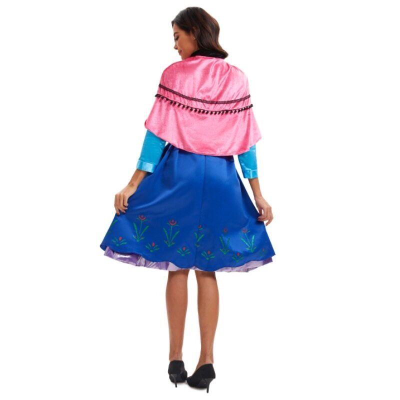 S-4Xl Halloween Adult Costumes Frozen Cosplay Masquerade Clothes Foreign Trade Anna Princess Dress