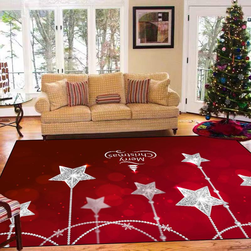 Christmas Carpet Living Room Decoration Home Rugs Children's Bedroom Non-slip Soft Mat Washable Balcony Lounge Rugs Customized