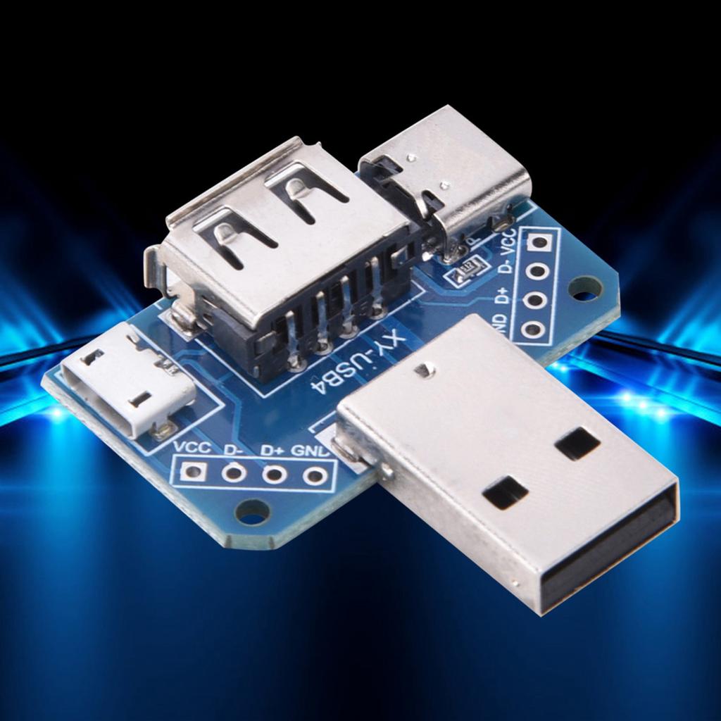Adaptateur USB mâle vers femelle Type-C 4 broches 2,54 mm, 5 pièces