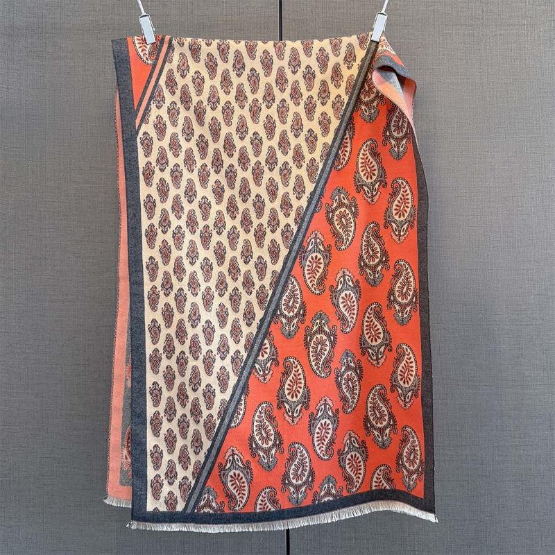 New fashionable cashew flower printing splicing scarf women's autumn and winter versatile neck protection shawl warm and cold scarf