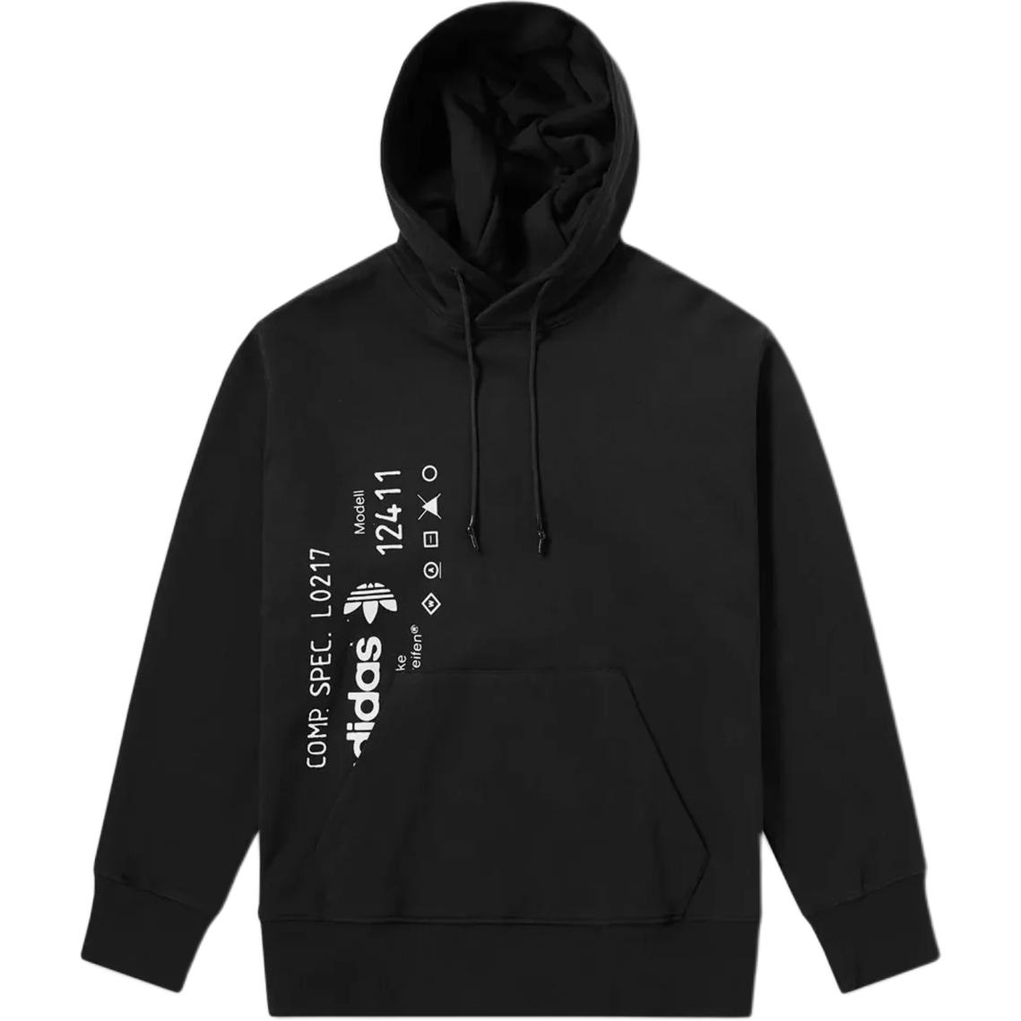 

Adidas Женская толстовка с капюшоном X Alexander Wang с принтом из логотипов и букв, спущенным плечом, CV5292-BLACK XXS