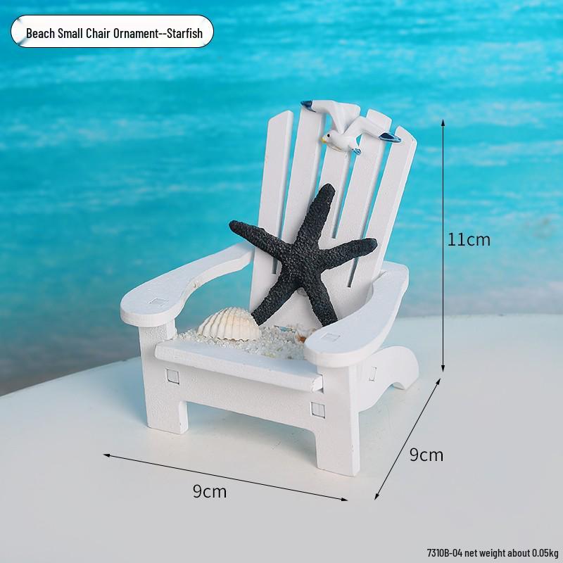 Creative Folding Beach Chair Phone Holder - Cute, Small Furniture and Photo Prop Ornament