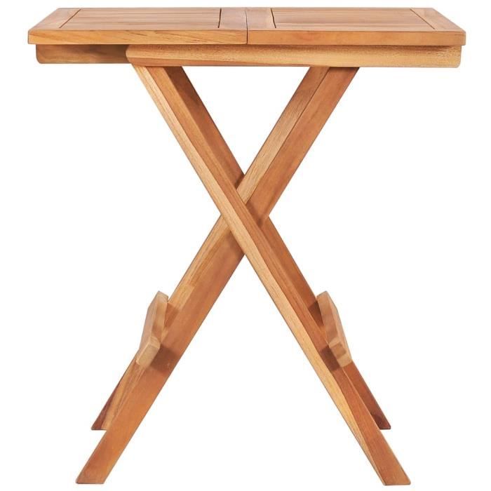 VidaXL Table de bistro pliable 60x60x65 cm Bois de teck solide