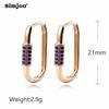 SIMJOO Colorful Zircon Fashion Rose Gold Color Earrings for Women with Simple Earrings