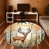 1pc Deer Forest Round Chair Mat Office Area Rug - Non-Slip, Floor Mat for Office, Bedroom, Ideal Home Decor Gift P0105015