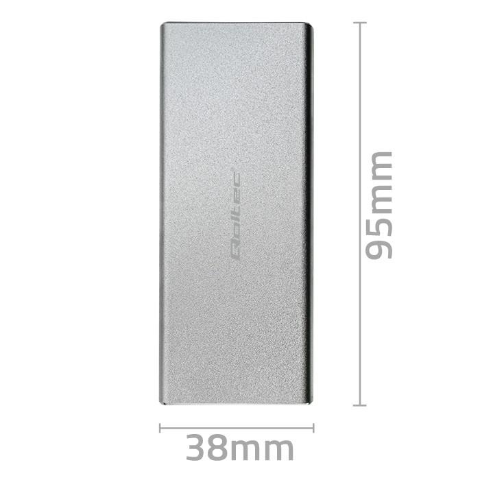 Qoltec .2 SSD case/slot | SATA | NGFF | USB 3.0 | Super speed 5Gb/ | 2TB | Silver