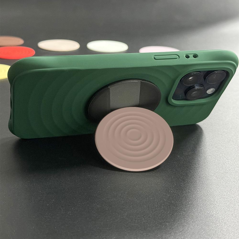 Simple Solid Color Magsafe Magnetic Suction Bracket Wavy Circle High-end Tide Brand Casetif Multi-function