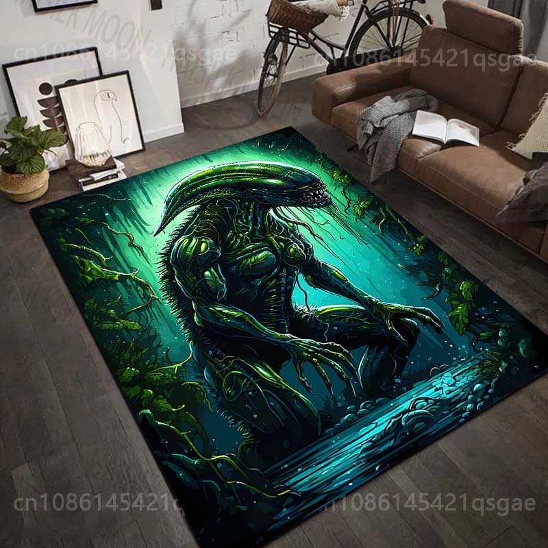 1PC Alien creature jungle water setting Print Carpet Rug for Living Room Bedroom Sofa Doormat Home Decor Non-slip Floor Mat
