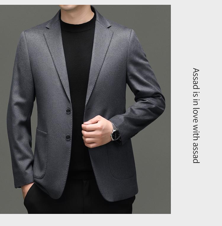 Costum Business Casual Premium pentru Bărbați din Lână, Cașmir și Mătase pentru Toamnă/Iarnă