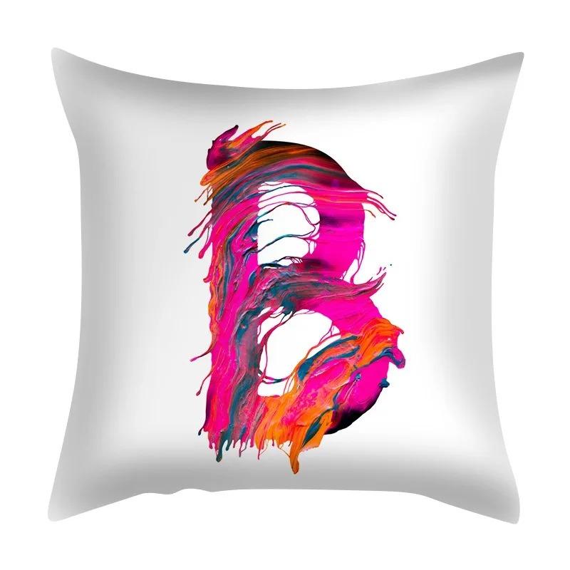 Colorful Creative Letter Decorative Pillowcase Living Room Office Home Pillowcase Car Ornaments