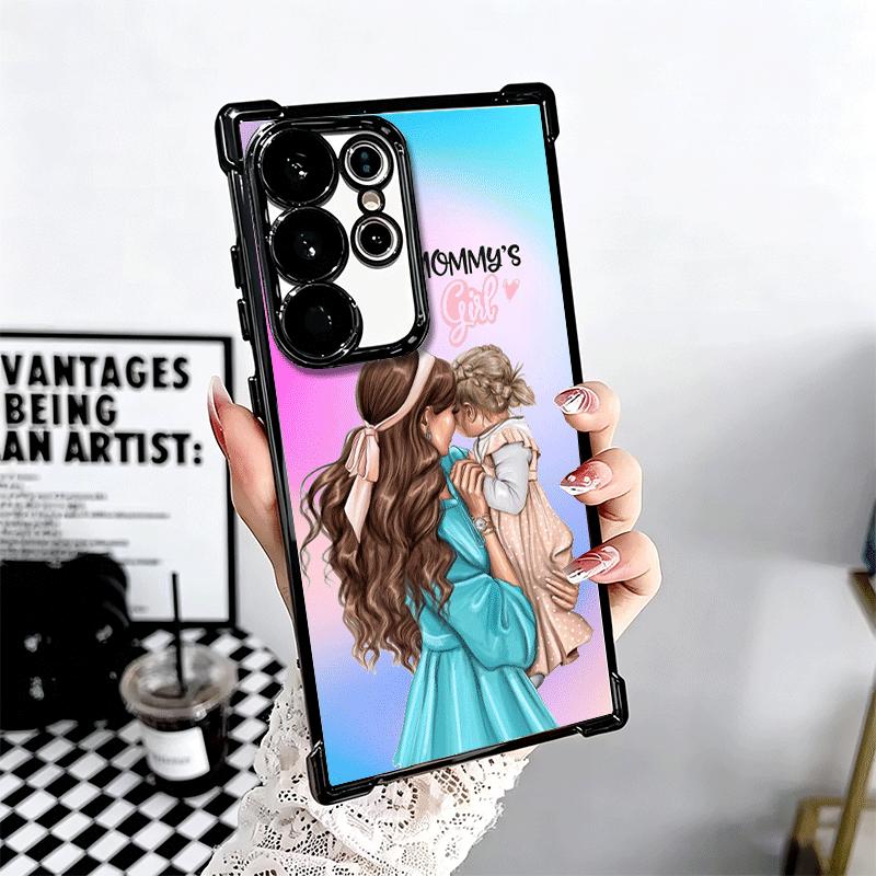 Girl Mom Baby Color Design Plating Phone Case For Samsung Galaxy S24 S25 FE S26 Edge S23 Ultra S22 S21 Plus S20 Anti-Fall Airaba