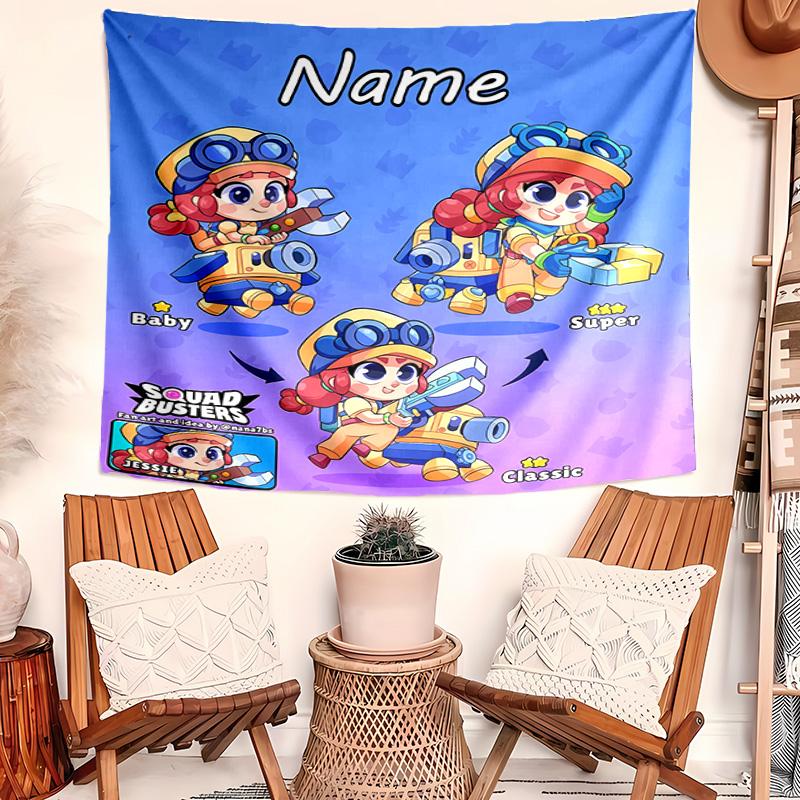 Personalized Brawl Stars Background Tapestry,Custom Name Birthday Party,Multifunctional Wall Decoration for Home Decor,Various Occasions