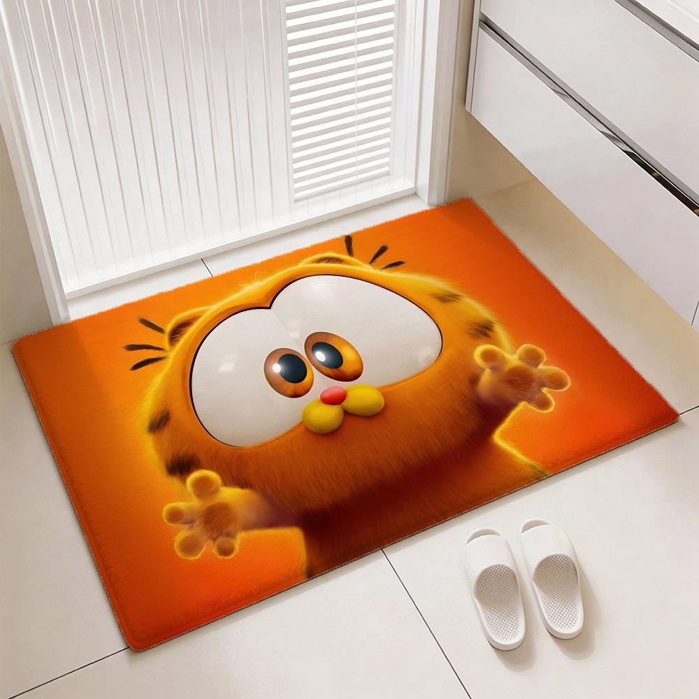 Classic Comic Cat G-Garfields Floor Mat Soft Thickened Flannel Door Mat Non-Slip Living Room Rug Home Decor