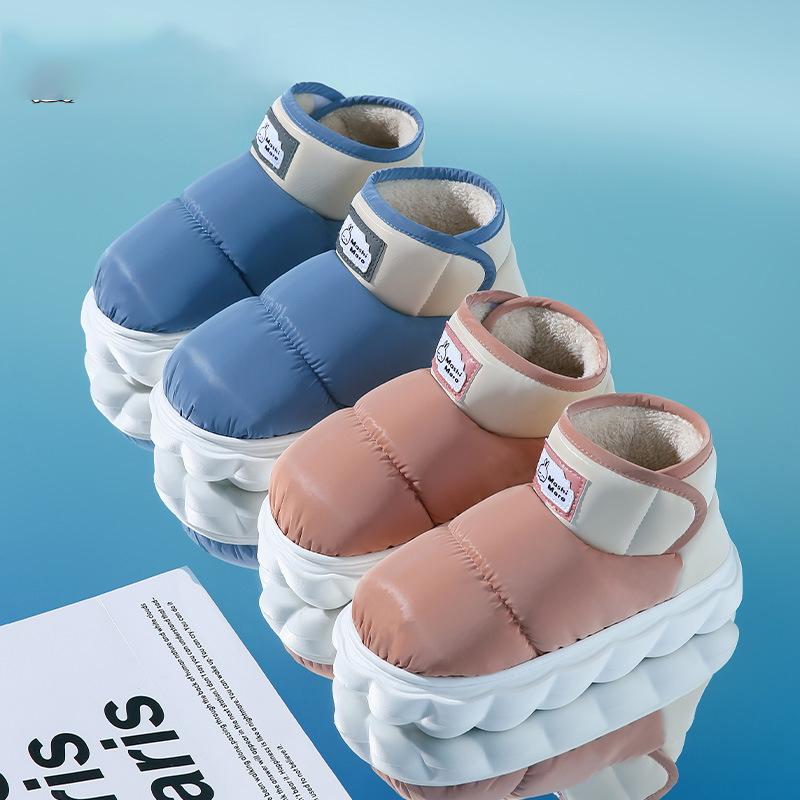Stivali da neve impermeabili da donna invernali alla caviglia a collo alto unisex comodi in cotone stivaletto corto suola spessa scarpe outdoor slip-on