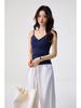 Damen Sommer Tencel Lyocell V-Ausschnitt Camisole - 260g Ärmelloses Rückenfreies Oberteil im Sanften Stil