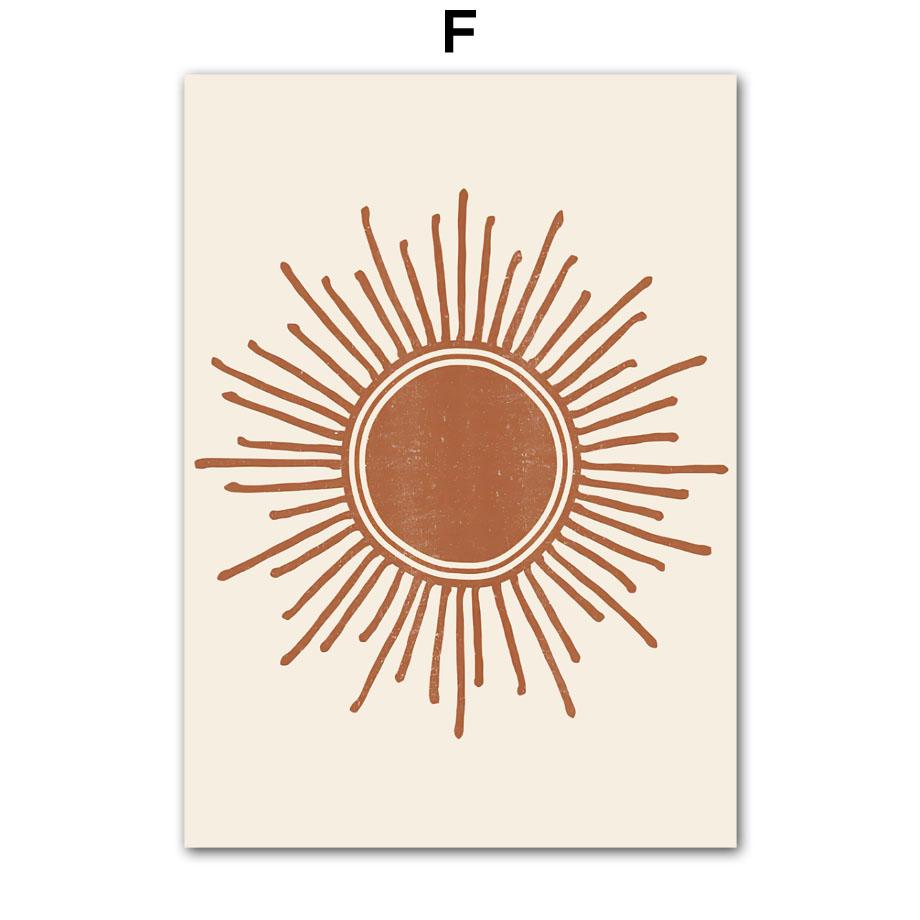 Boho Geometric Shapes Leaf Sun Posters And Prints Canvas Painting Nordic Abstract Wall Art Pictures Living Room Home Decor